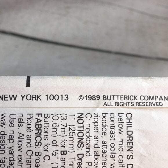 Vintage‎ 1989 Butterick Sewing Pattern 3261 Girl's Dresses Size 5-6-6X - Picture 12 of 12